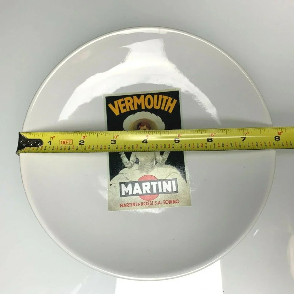 Pottery Barn‎ Vintage Poster Cocktail Plate Rare 2002 8'' Vermouth Martini